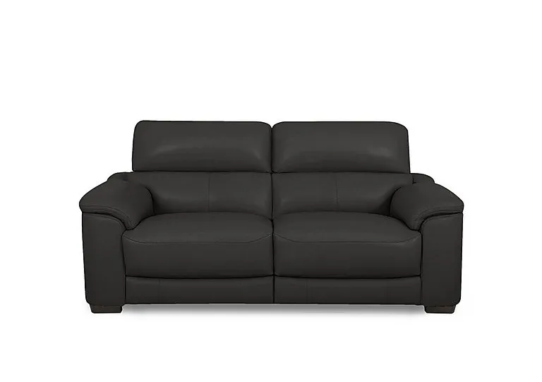 Nova Leather 2 Seater Power Recliner Sofa with Power Headrests - Classic Black