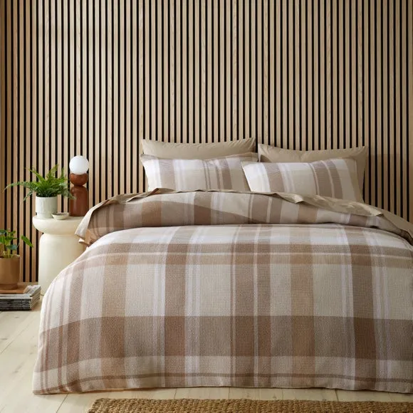 Molton Waffle Check Polycotton Duvet Cover & Pillowcase Set 1