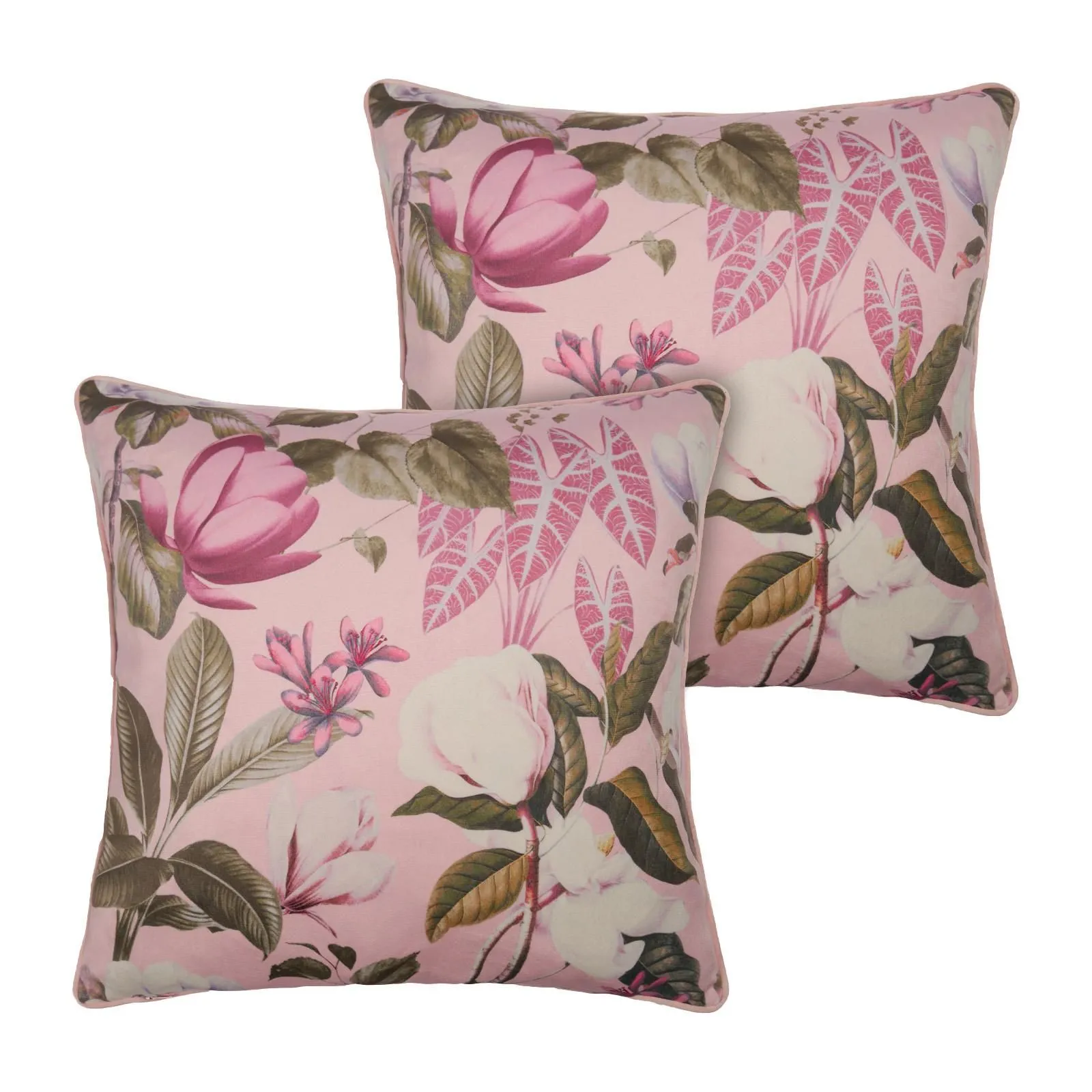 OHS 2 Pack Printed Floral Cushion Covers Home Decor Set in Pink