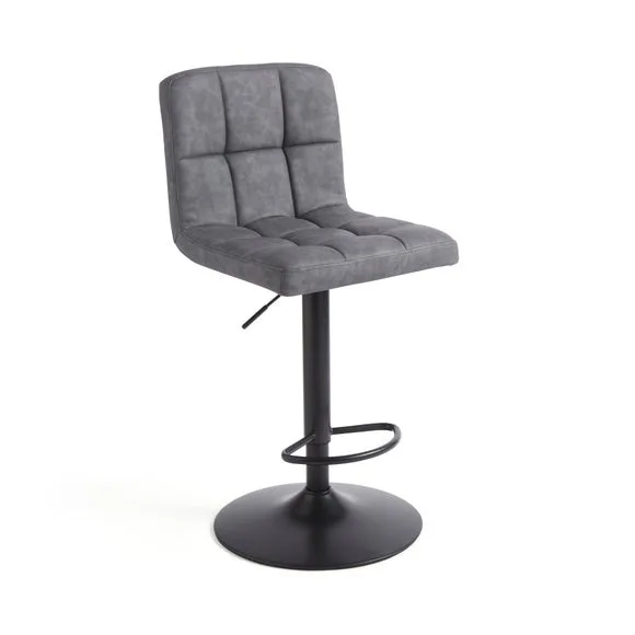 Jasmine Adjustable Height Swivel Bar Stool, Faux Leather 5