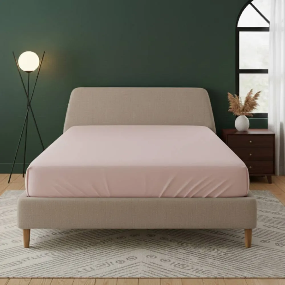 Snug City Flannelette Fitted Sheet Extra Deep 40cm Skirt Soft Brushed Cotton in Pink