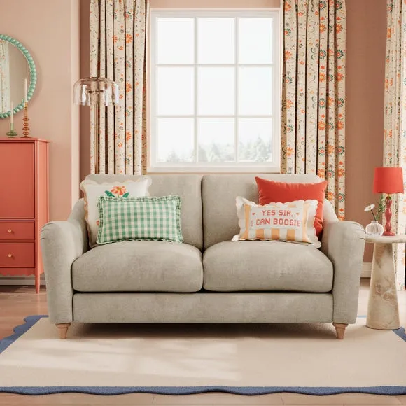 Hattie Tonal Plush Chenille 2 Seater Sofa 1