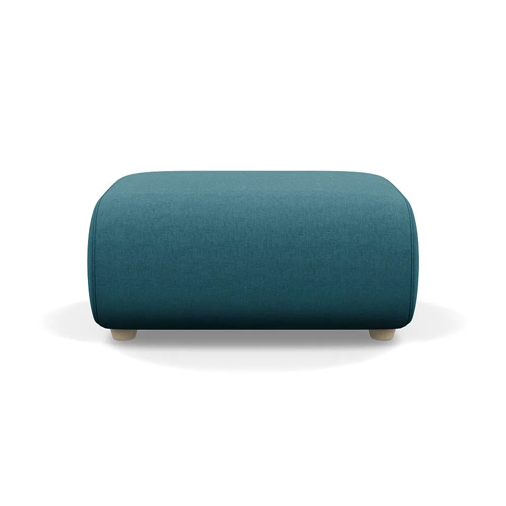 Heal's Lilli Ottoman Brushed Cotton Cadet Natural Beech Feet 1