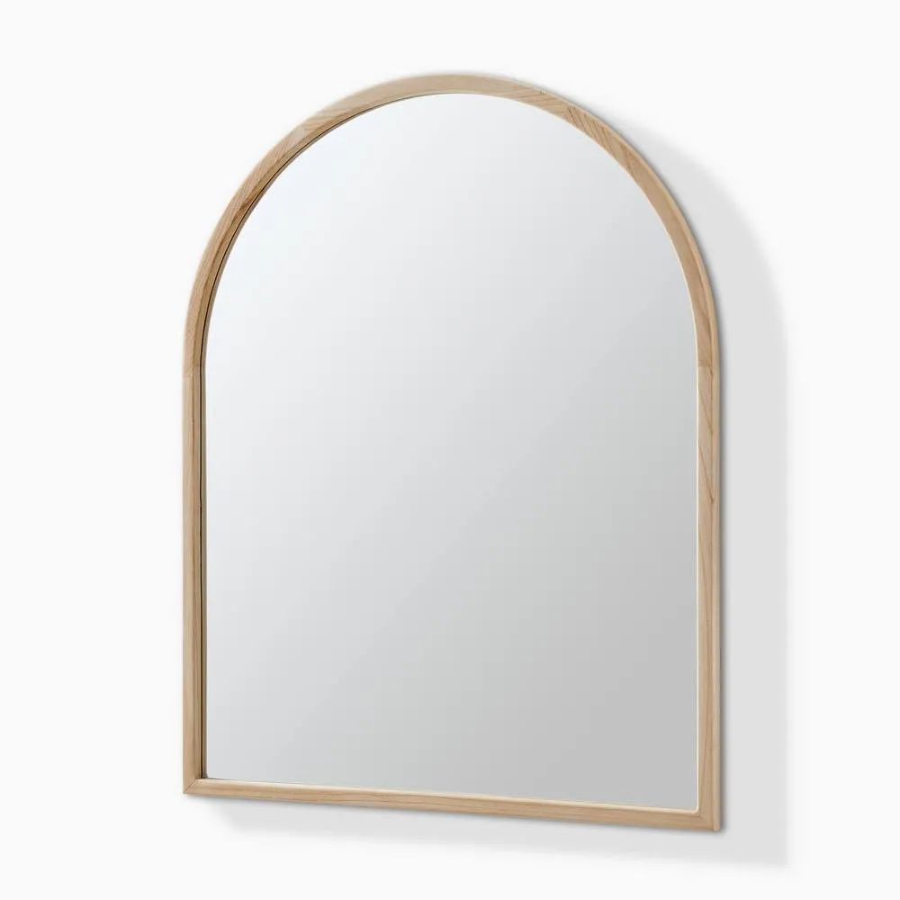 FurnitureboxUK Valerie Oak Wood Medium 100x80cm Overmantle Arch Mirror in Light Brown 4