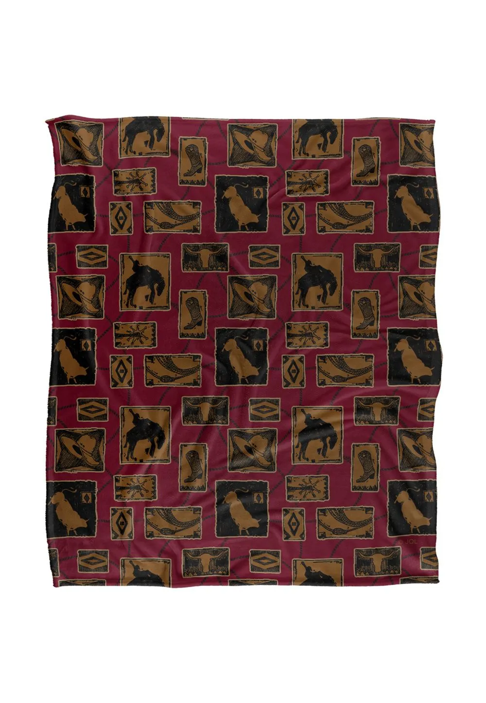 JQ Licensing Jl-Jp Rodeo Roundup Pattern Silky Touch Super Soft Throw Blanket 152 X 127 cm in White