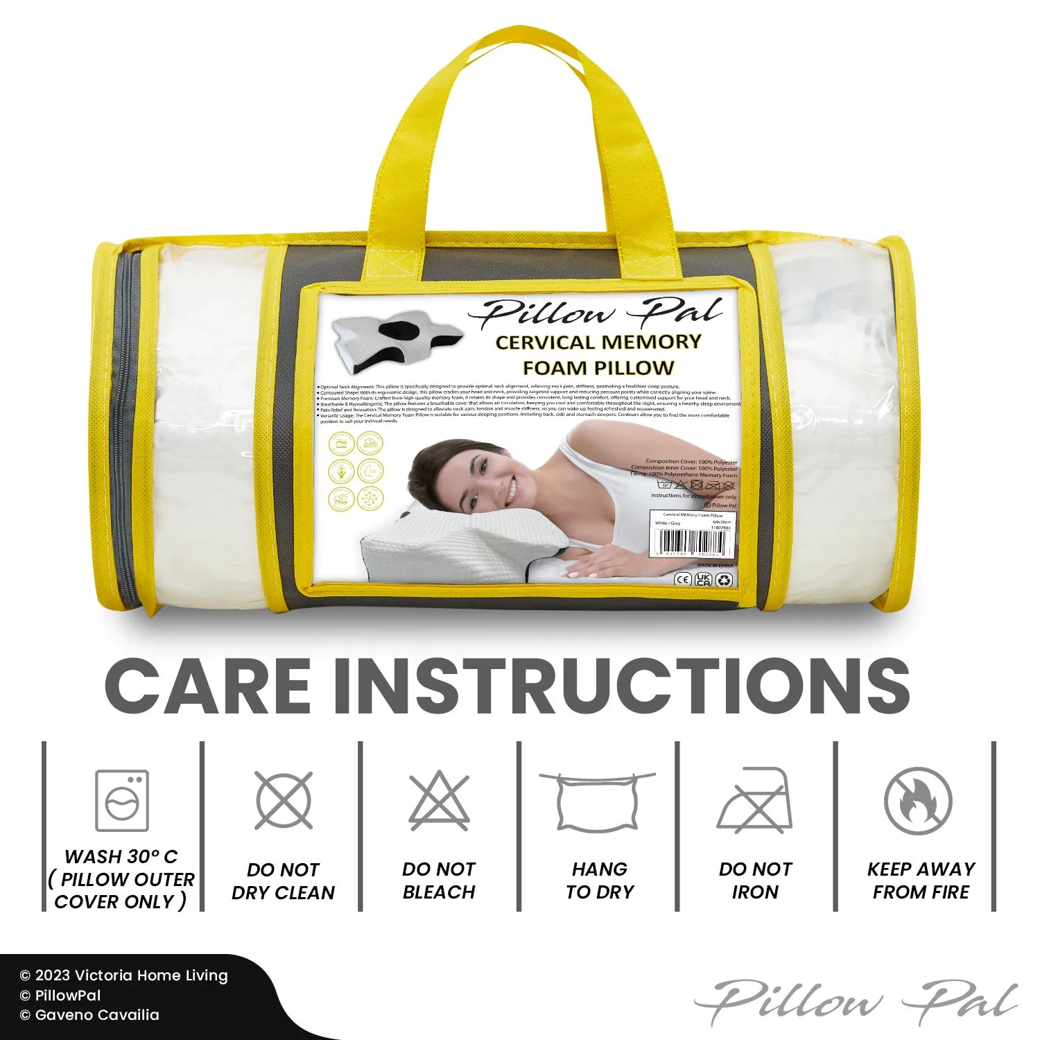 GAVENO CAVAILIA Cervical Memory Foam Pillow in White 5