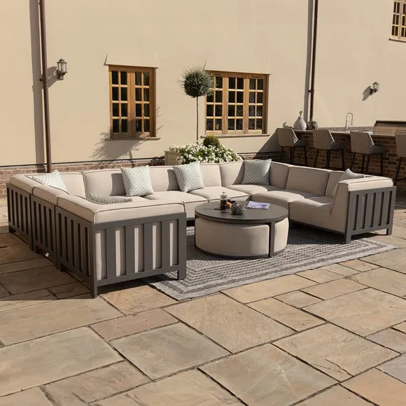 Maze Ibiza 10 Seater U-Shape Garden Sofa Set with Round Coffee Table 6