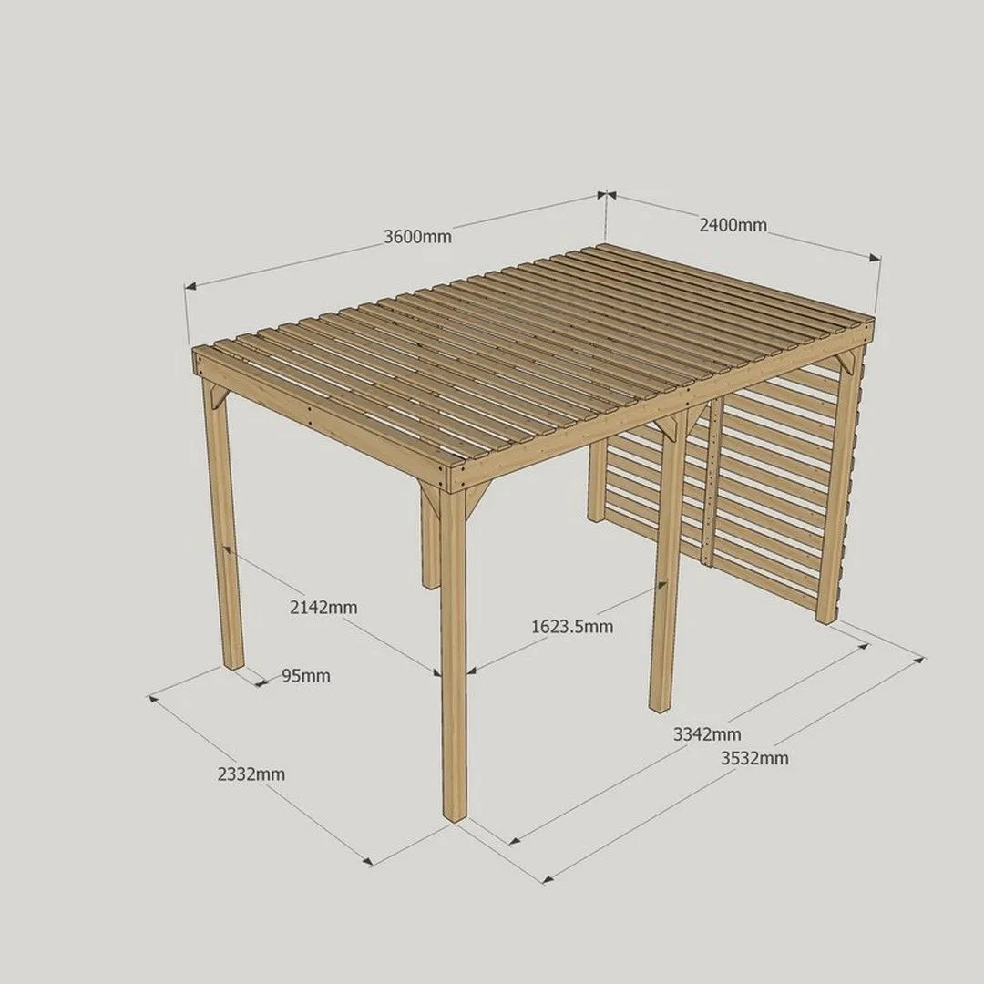 Rutland County Garden Furniture Ltd Shade Pergola - Wood - L240 x W360 x H270 cm - Light Green in Brown 5