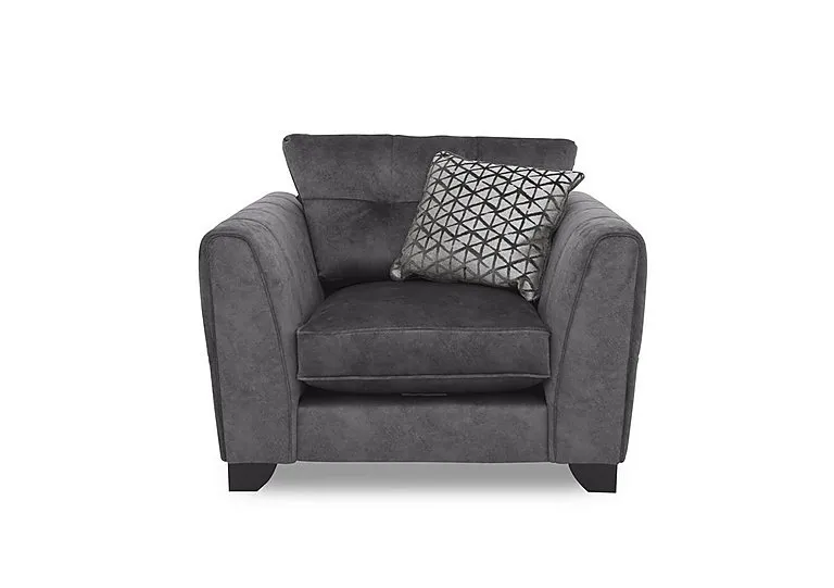 Mariah Classic Back Fabric Armchair - Dapple Moleskin