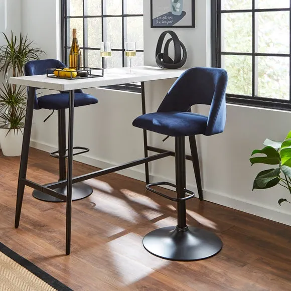Jonas Adjustable Height Bar Stool, Velvet 2