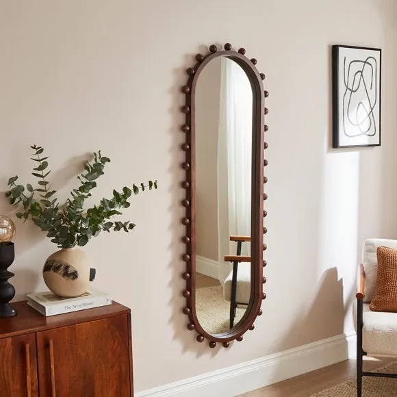Brooke Bobble Lozenge Oval Full Length Wall Mirror