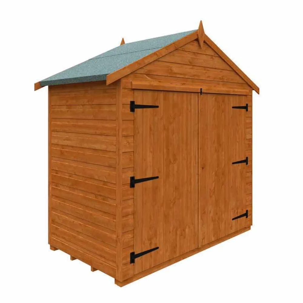 Buttercup Farm 3x6 Flex Apex Bike Shed 12mm Flex - L98.8 x W175 x H195.3 cm in Burnt Orange
