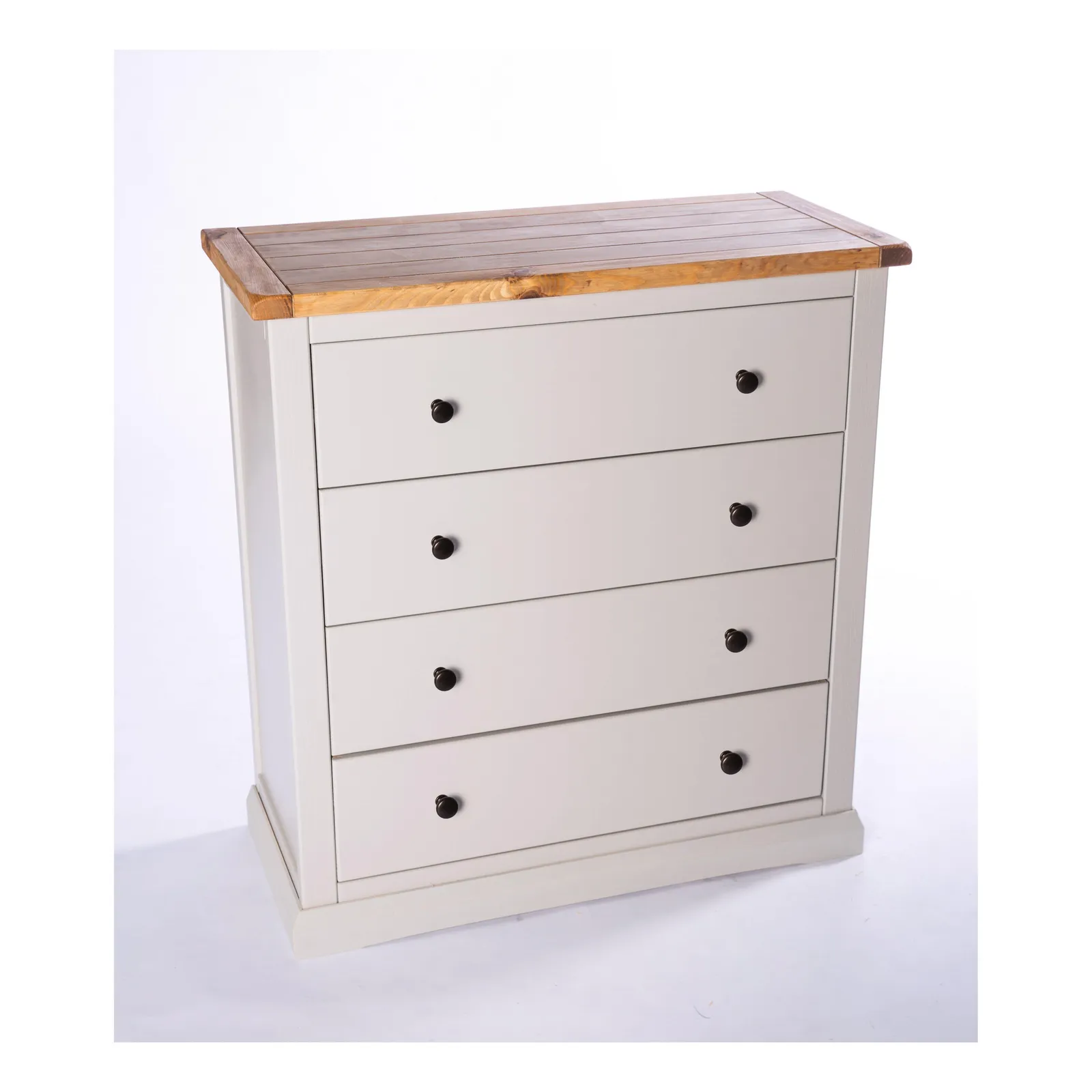 Cabinet Bits Loreo 4 Drawer Chest of Drawers Brass Knob in Light Grey 3