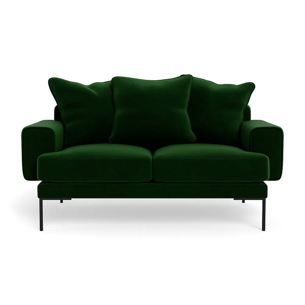 Heal's Torrington 2 Seater Sofa Smart Velvet Forest Black Feet 1