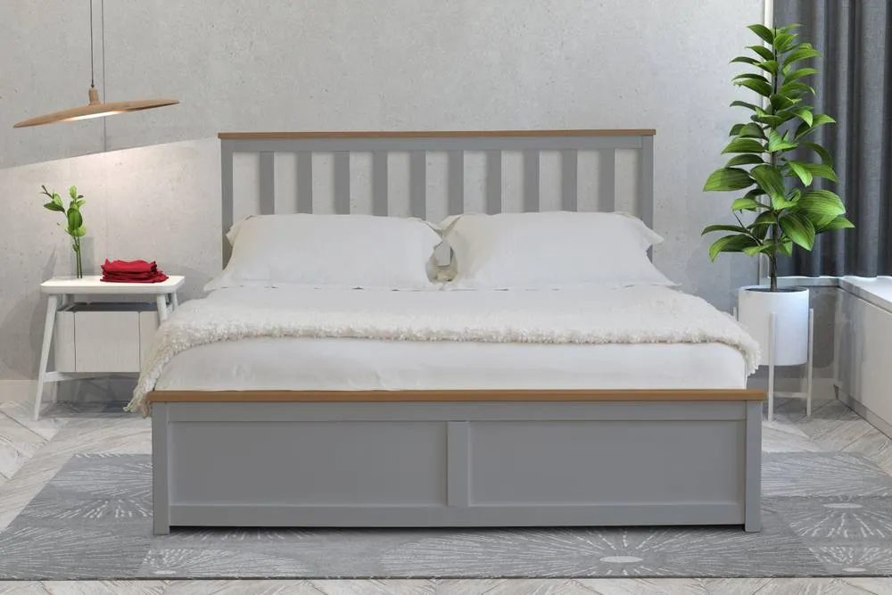 Comfy Living Ltd Wooden Ottoman Gas Lift Storage Bedframe in Grey 2