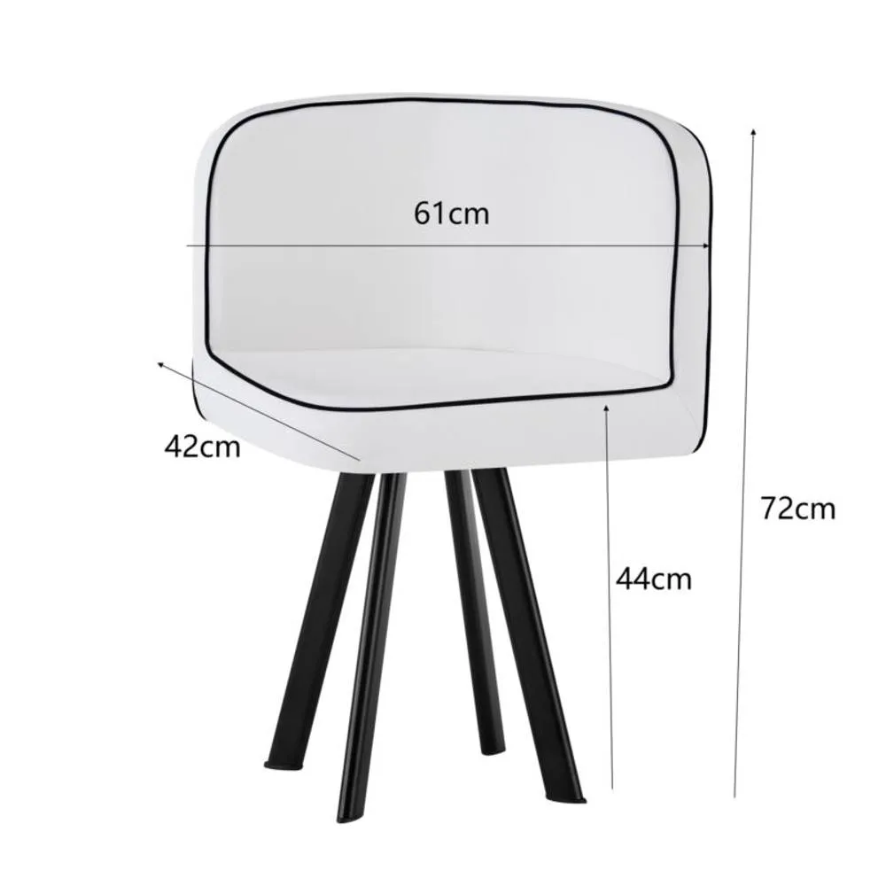 Comfy Living Ltd Black 90cm Square Dining Table Set with 4 White Chairs 3