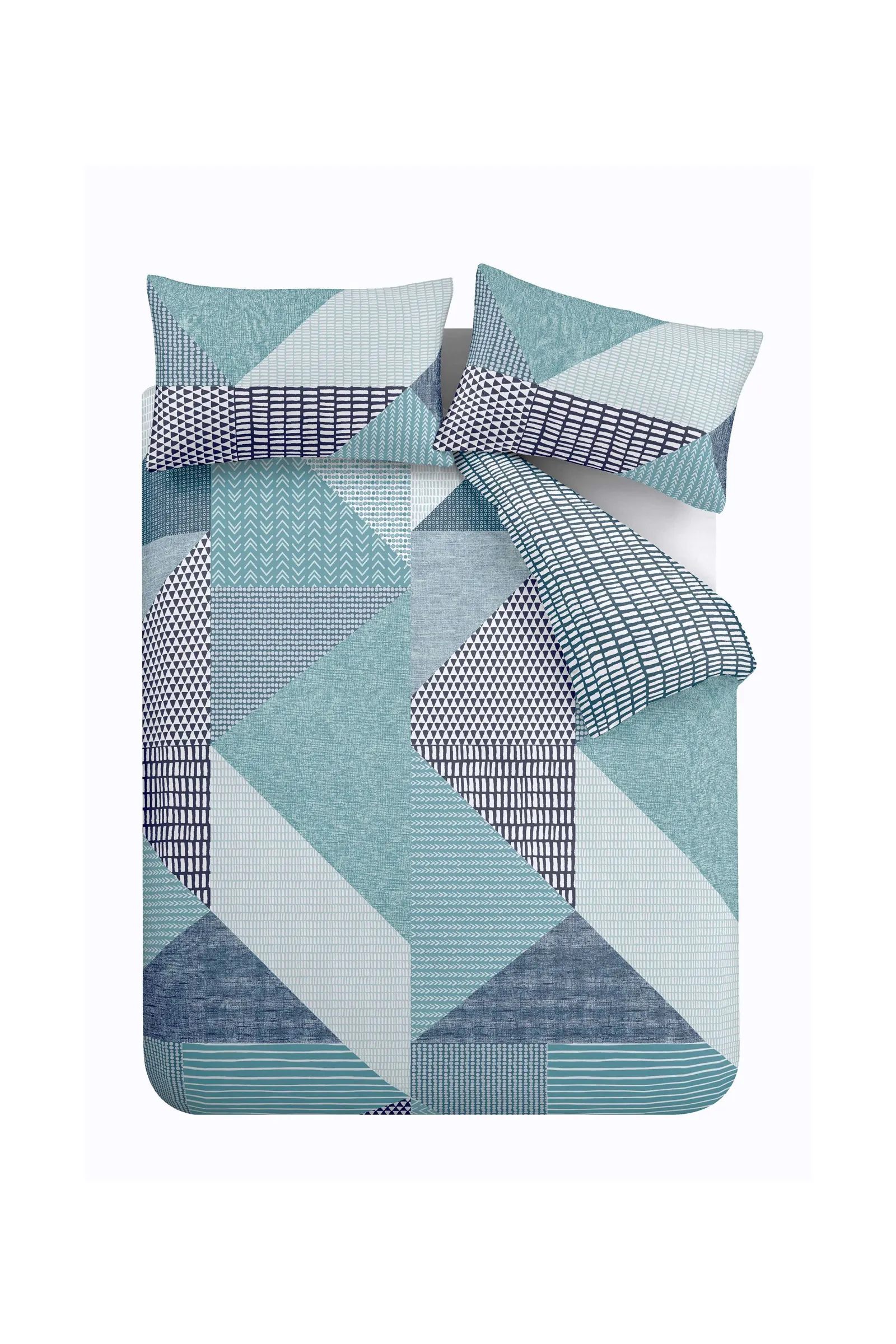 Catherine Lansfield 'Larsson Geo' Duvet Set in Teal 5