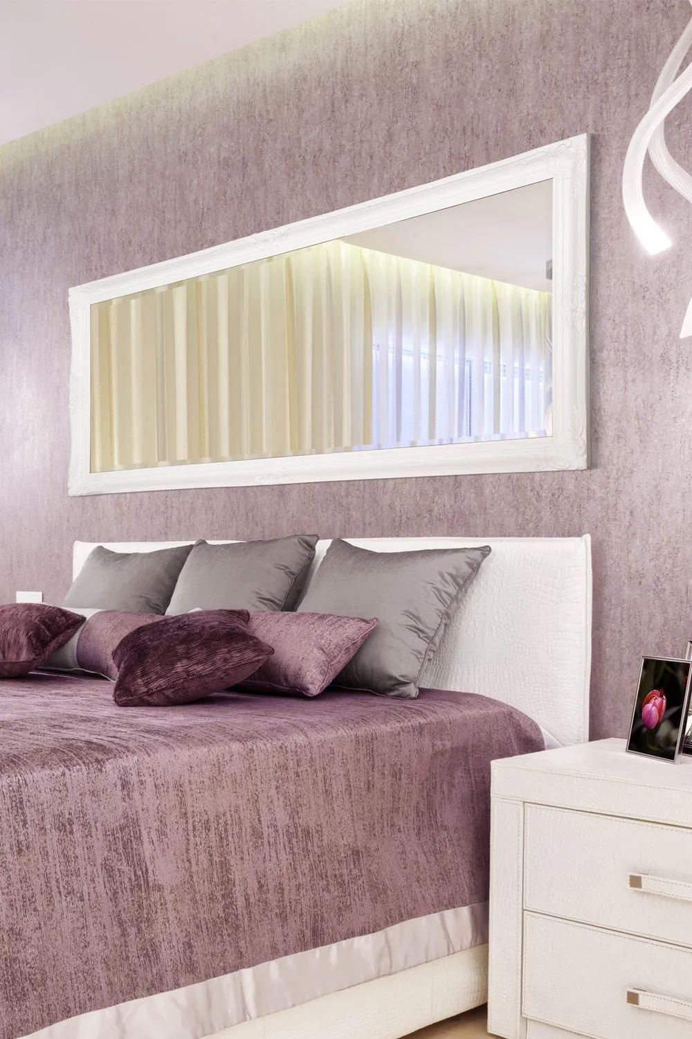 MirrorOutlet Kingsbury White Classic Dress Mirror 168 x 76 CM