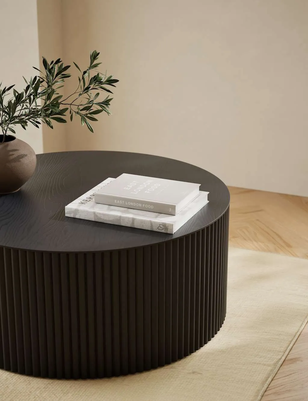 M&S Fluted Coffee Table Black
