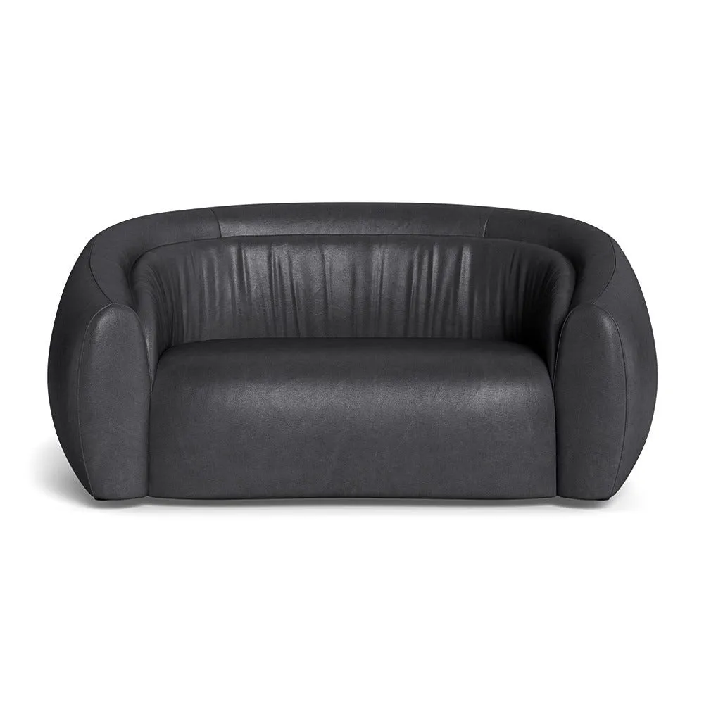 Heal's Flora 2 Seater Sofa Linea Leather Black 622 1