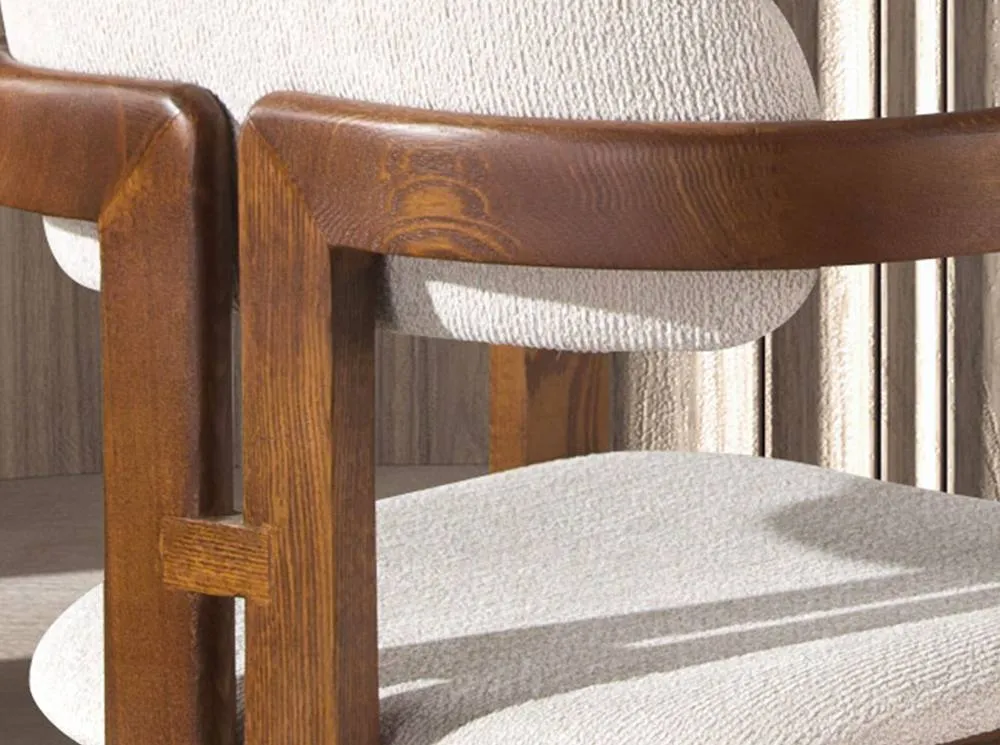 Angel Cerda Model Off-White Upholstered Dining Chair 5