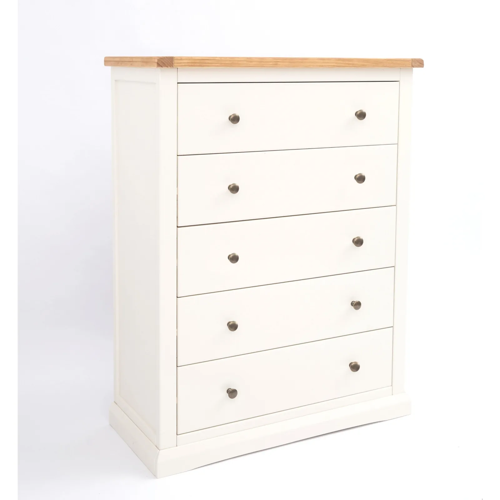 Cabinet Bits Castelli 5 Drawer Chest of Drawers Brass Knob in Off-White 2
