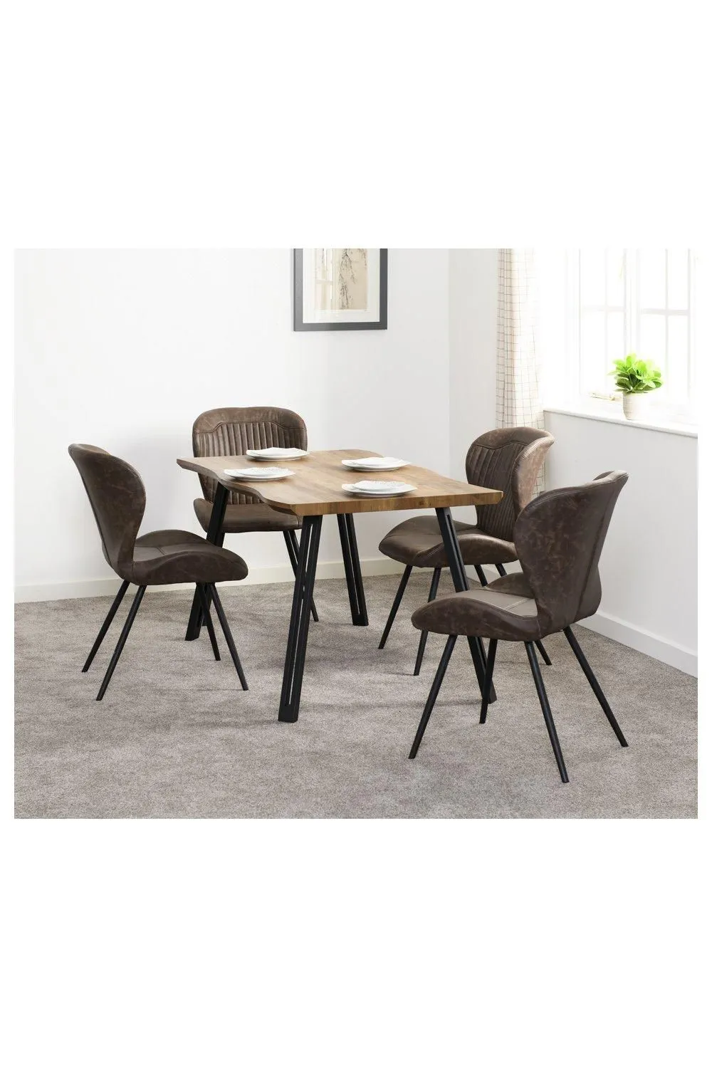 Seconique Quebec Wave Edge Dining Table in Dark Brown 5