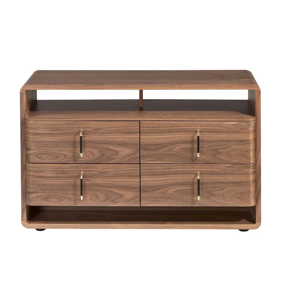 Angel Cerda Chest of Drawers in Walnut Veneer & Black PVC 2