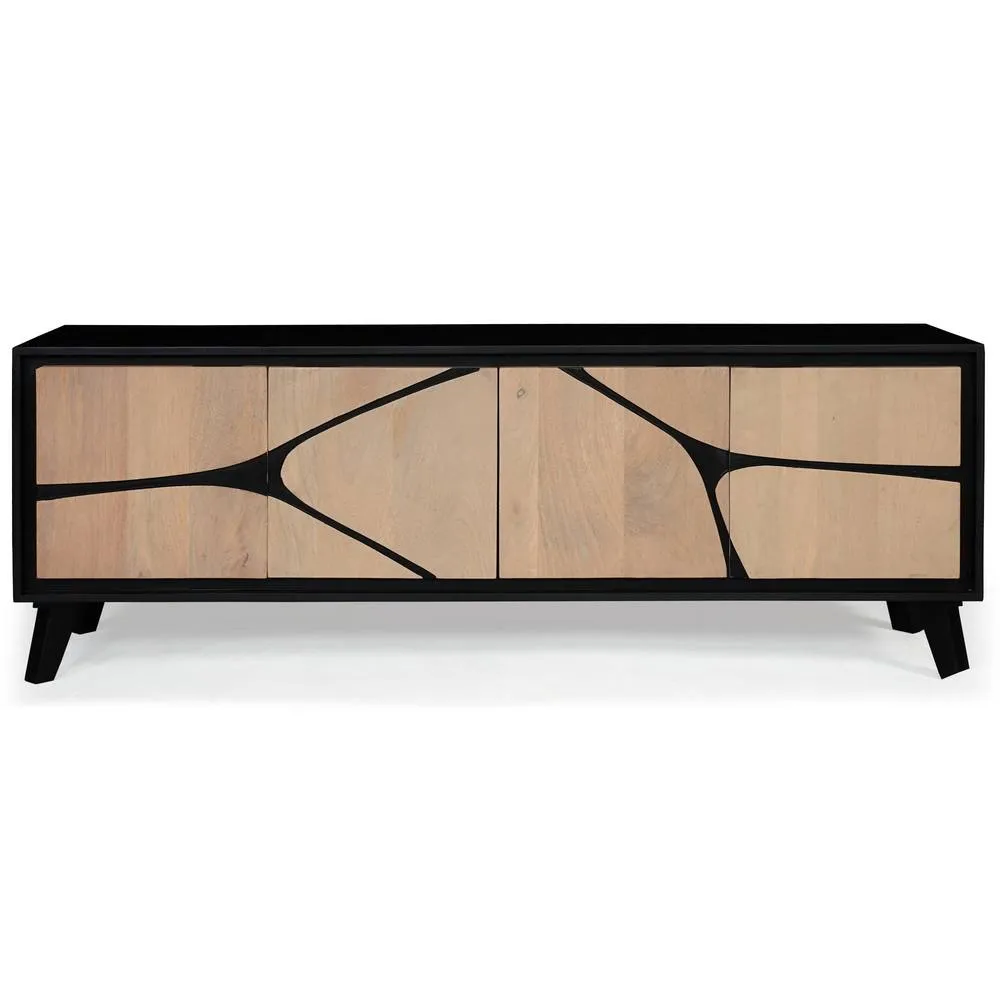 IH Design Dusk Mango Wood Low Board Sideboard Tv Stand in Tan 2