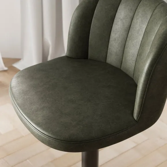 Mylo Gaslift Barstool, Faux Leather 4