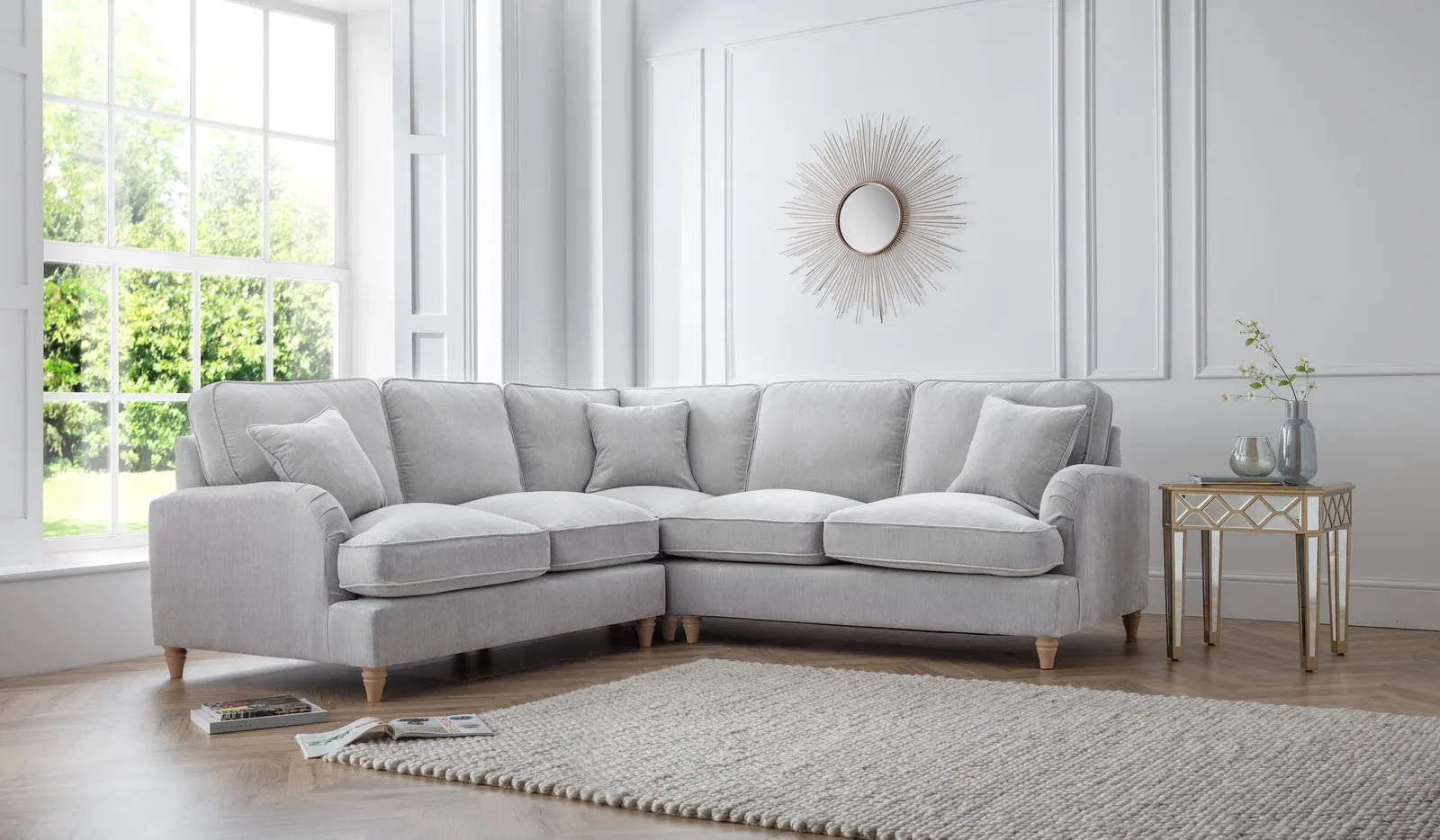 The Great Sofa Company Orla 2 Corner 2 Manhattan Ice (no cutout) in Light Grey 1