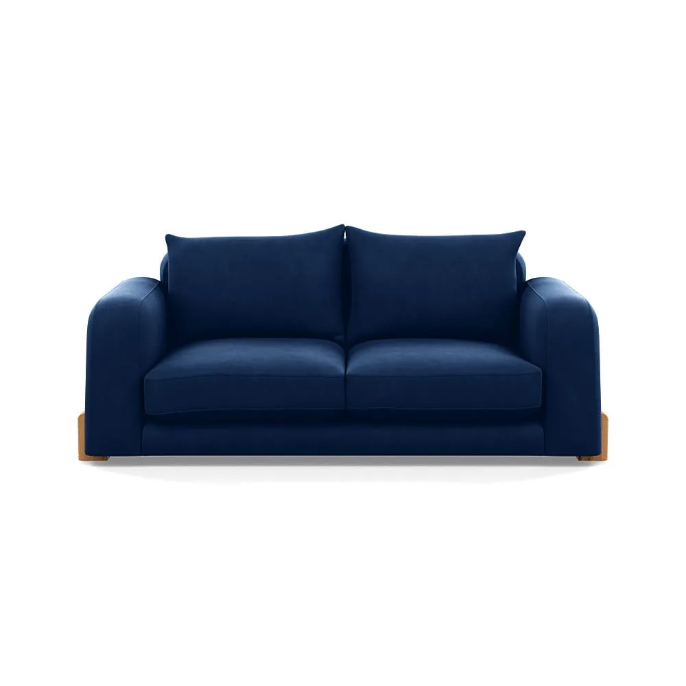 Heal's Nuvola 3 Seater Sofa Velvet Midnight Natural Oak Feet 1