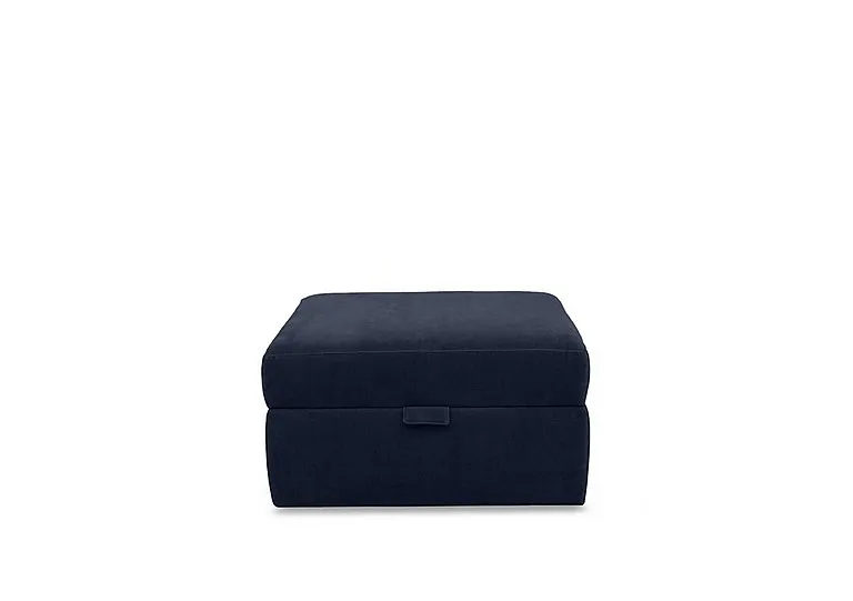 Retreat Small Fabric Storage Footstool - Aston Navy