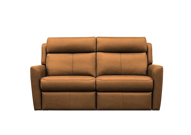 Wren 2 Cushion 3 Seater Leather Sofa - No Recliner - Cambridge Tan