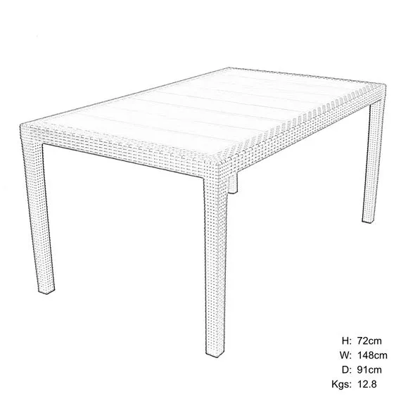 Trabella Salerno Grey Rectangular Table 3