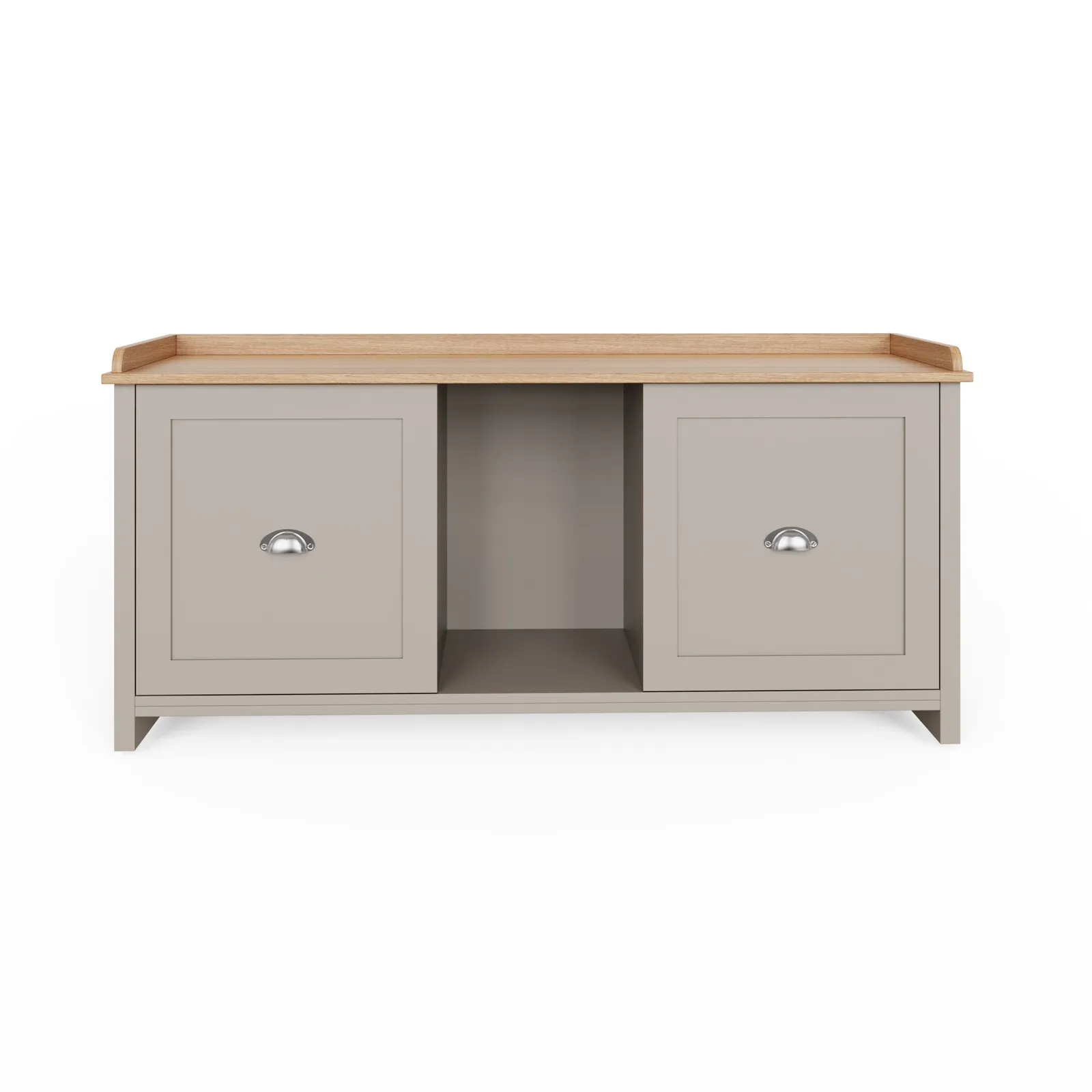 GFW Lancaster 2 Door Shoe Bench in Grey 4