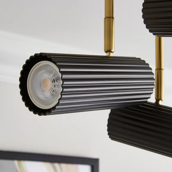 Georgi Industrial Ribbed 3 Light Adjustable Semi Flush Spotlight 4