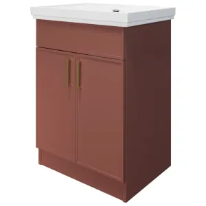 Wickes Haven Rusty Red Freestanding Vanity Unit & Haven Basin - 865 x 600mm