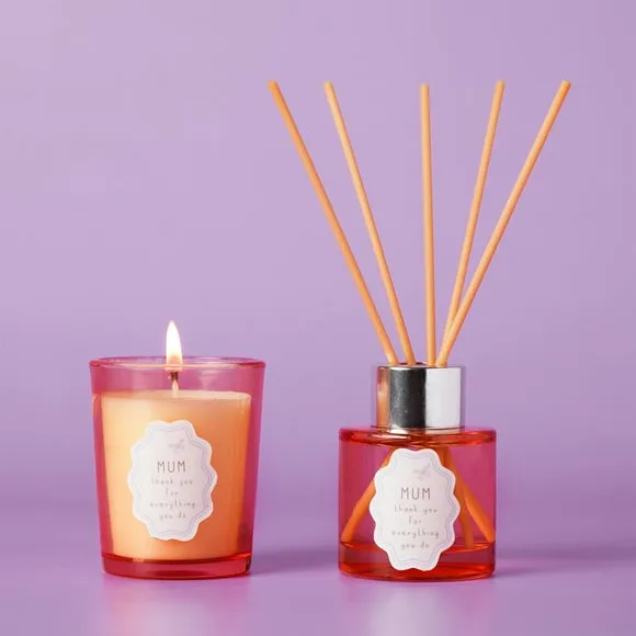 Love Life Mum Lychee & Raspberry Mini Candle & Diffuser Set 4