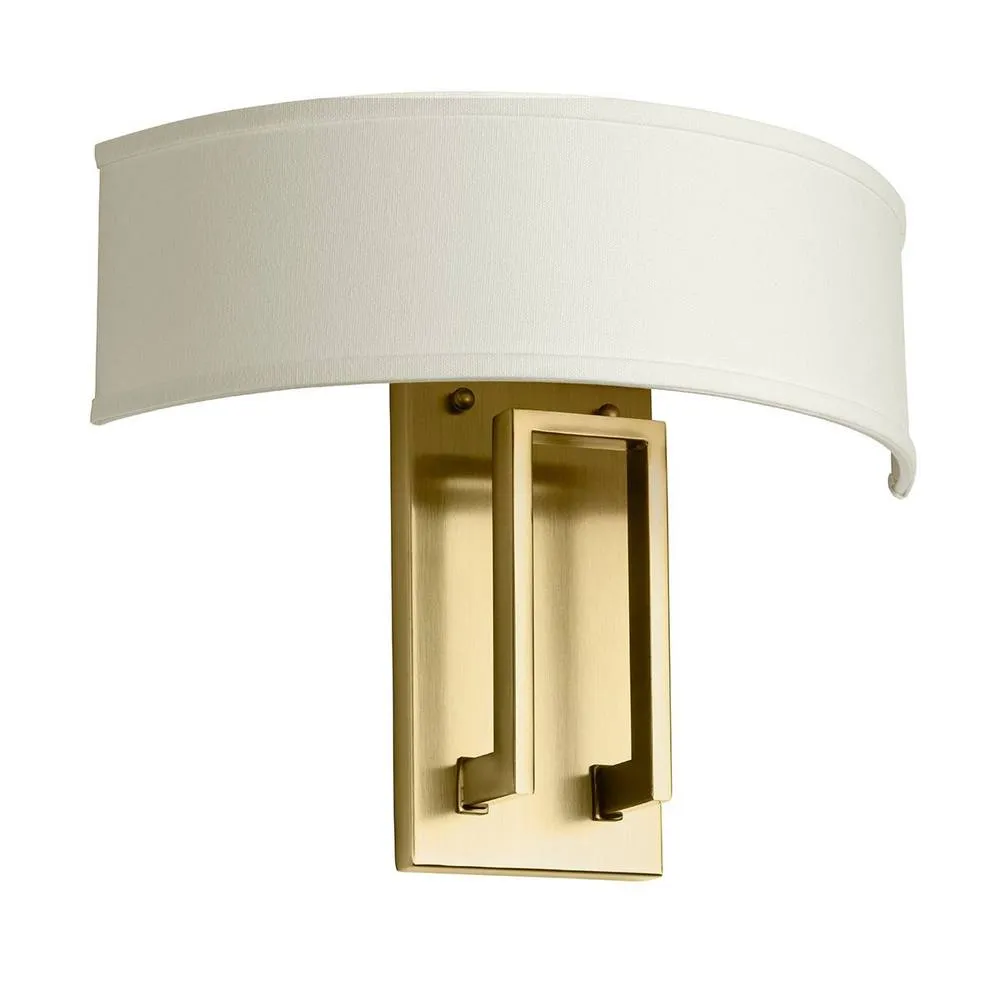 Netlighting Hinkley Hampton Wall Lamp with Shade Classic Brushed Brass 2x E14 in Yellow