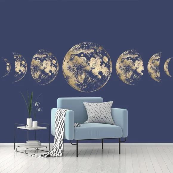 Moon Navy Wall Mural
