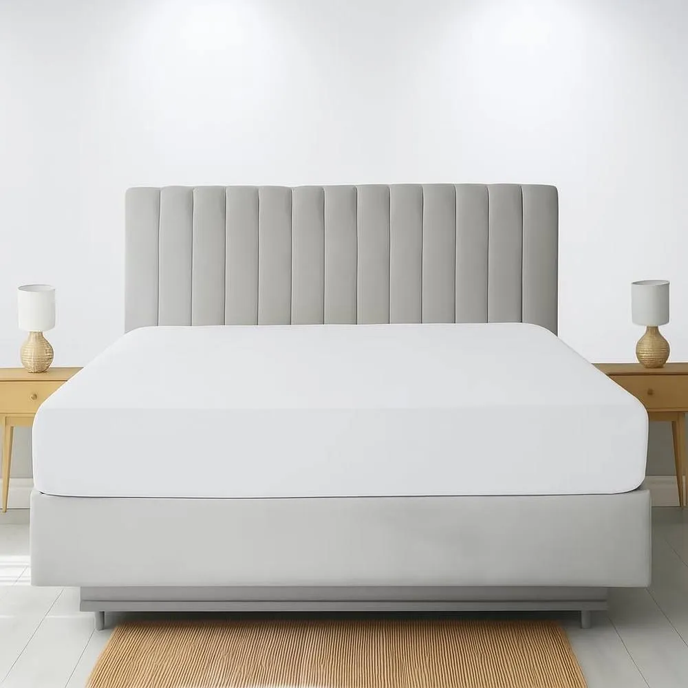 Homes-Linen Extra Deep 16"/40cm Polycotton Easy Care Fitted Sheet in White