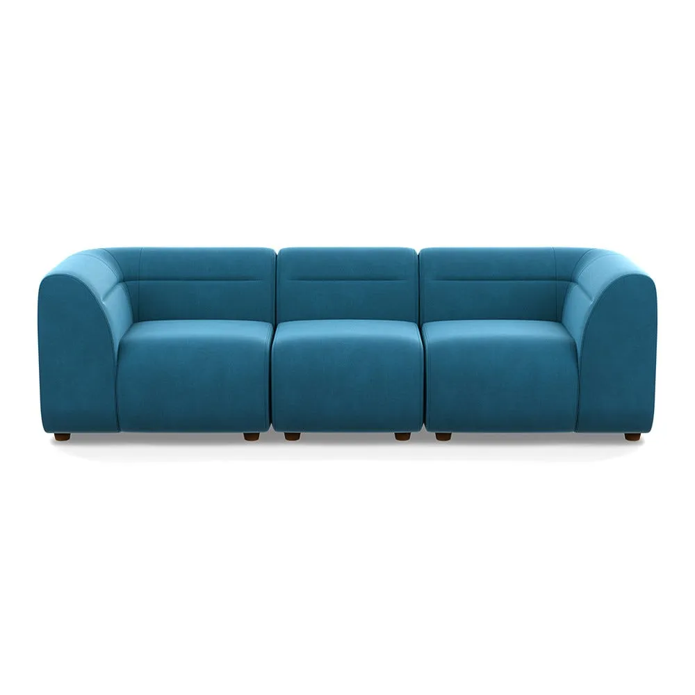 Heal's Lilli 3 Seater Sofa Smart Velvet Ocean Natural Beech Feet 1