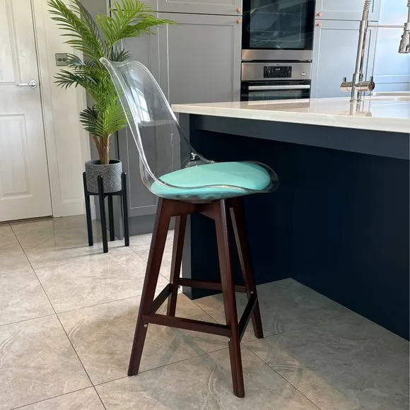 Fusion Living Soho Clear Plastic Bar Stool
