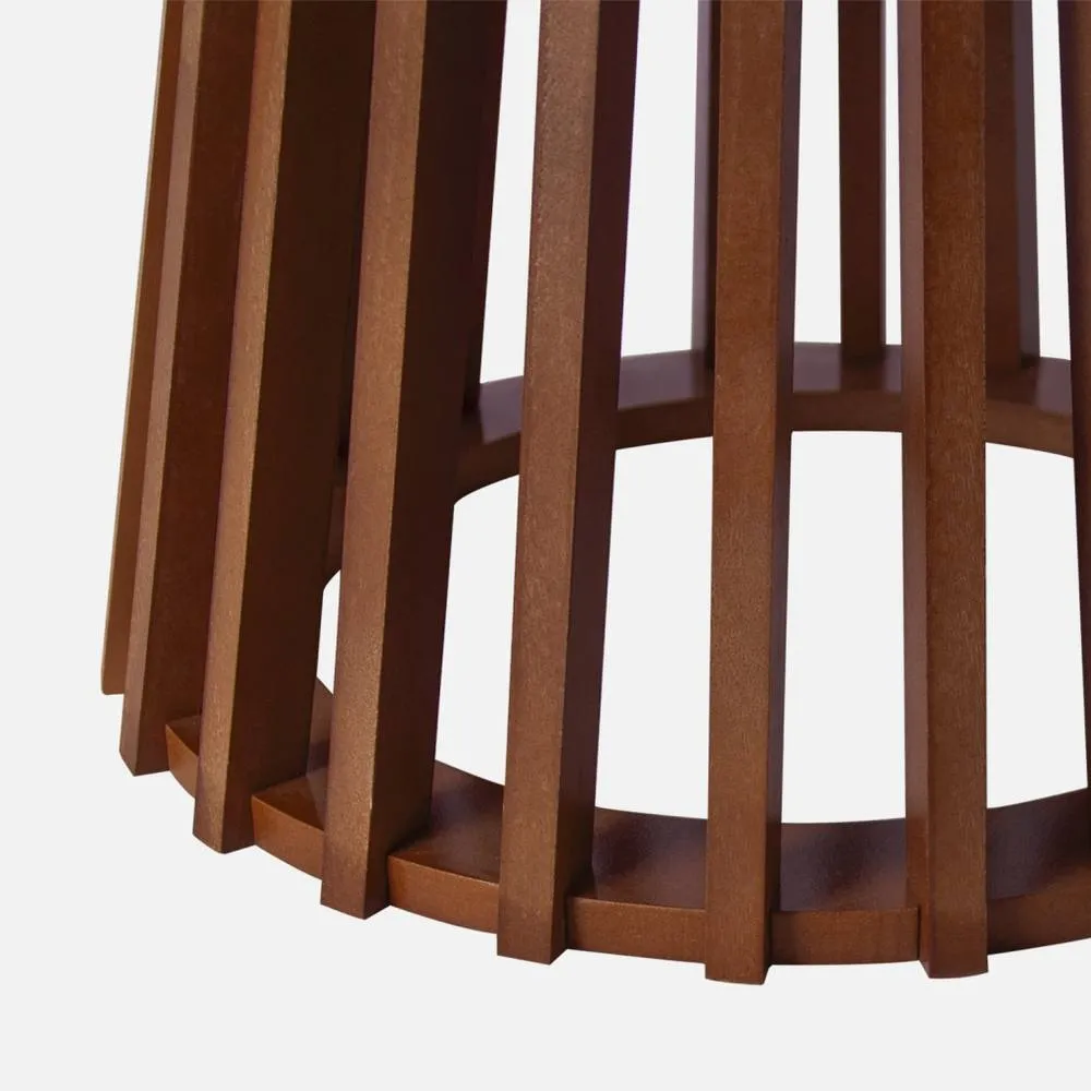 sweeek Pair Of Round Wooden-effect Coffee Tables 40cm & 60cm in Dark Brown 4