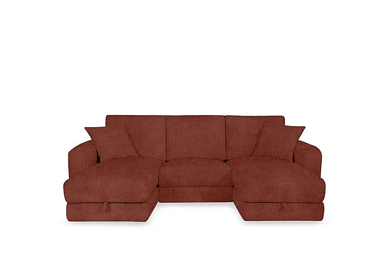 Nest Small Fabric U-Shaped Corner Sofa with Double Storage Chaises