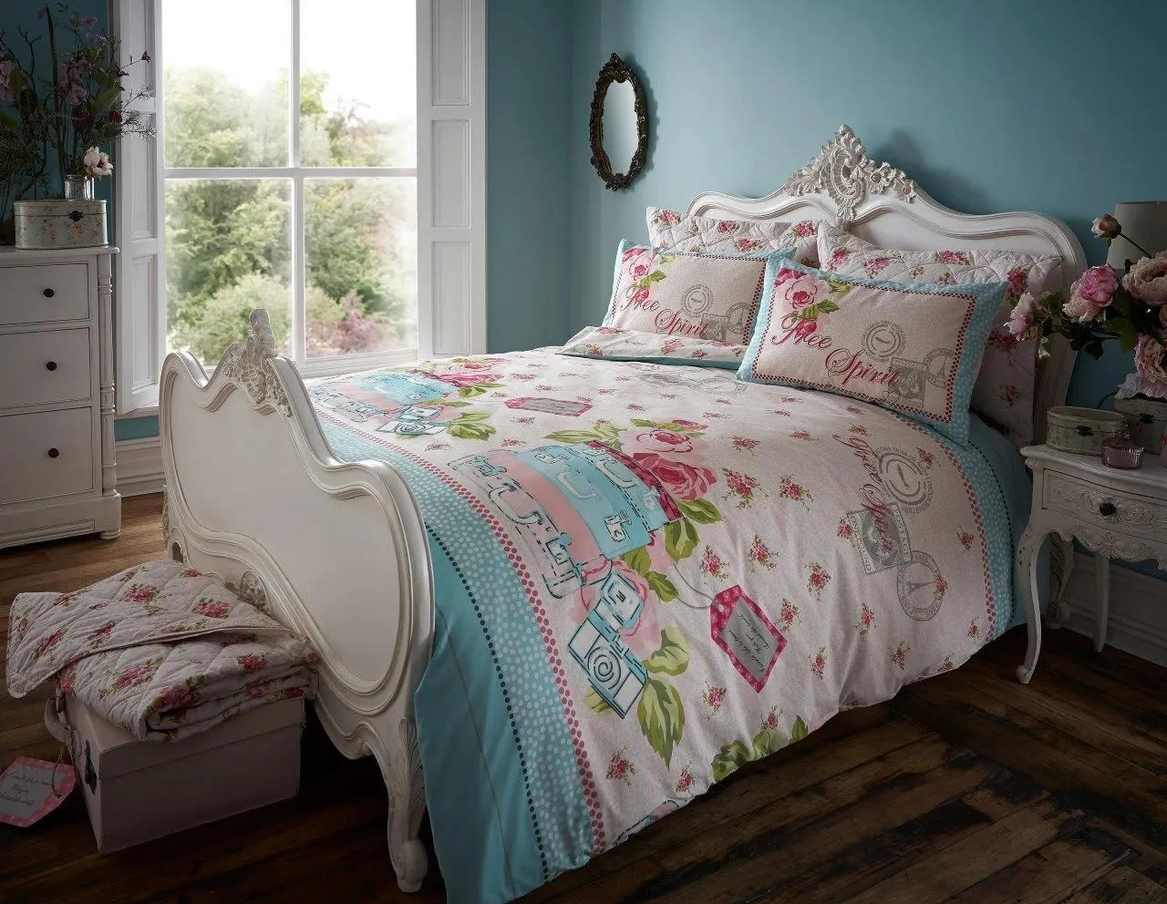 Smart Living Polycotton Printed Free Spirit Duvet Cover with Pillowcase Set