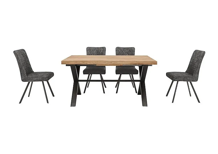 Earth Small Dining Table and 4 Chairs - Graphite