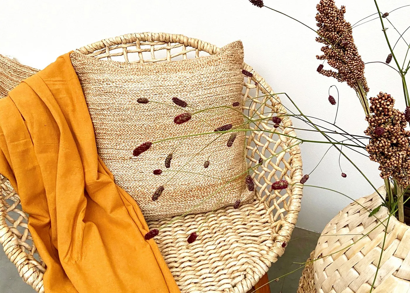 Original Home Jute Braided Cushion Natural 50 x 50cm