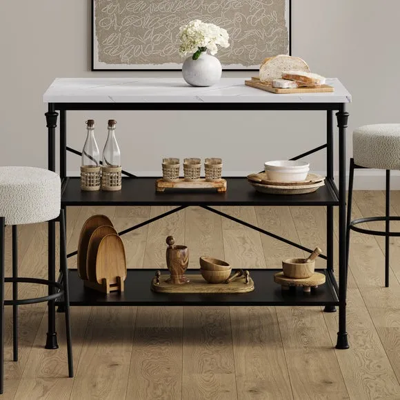 LPD Fairmont Marble Effect Kitchen Island